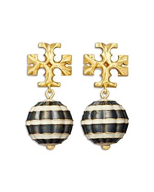 Tory Burch Roxanne Logo & Bead Drop Earrings