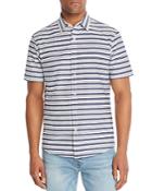 Michael Kors Midnight Short-sleeve Striped Slim Fit Shirt