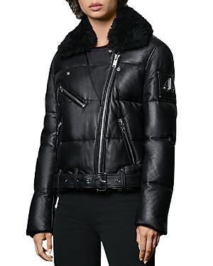 Moose Knuckles Chauvreulx Leather Puffer Jacket
