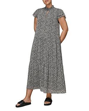 Whistles Indo Floral Print Tiered Dress