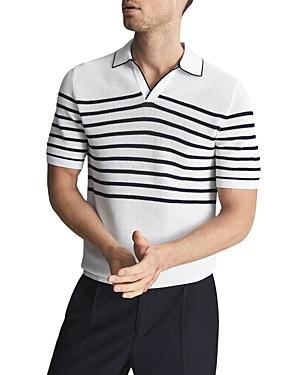 Reiss Admiral Open Collar Pointelle Polo
