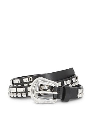 The Kooples Studded Leather Buckle Belt