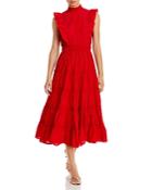 Aqua Cotton Mock Neck Ruffled Dress - 100% Exclusive