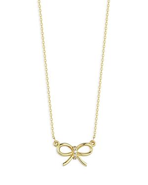 Moon & Meadow 14k Yellow Gold & Diamond Bow Pendant Necklace, 18 - 100% Exclusive