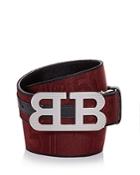 Bally Men's Mirror B Woven Logo Belt