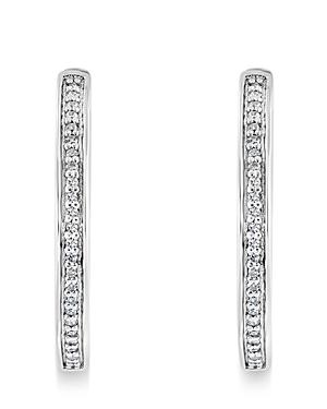 Bloomingdale's Diamond Hoop Earrings In Sterling Silver, 0.14 Ct. T.w. - 100% Exclusive