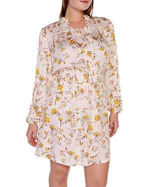 Belldini Plus Floral Blouson Long Sleeve Dress