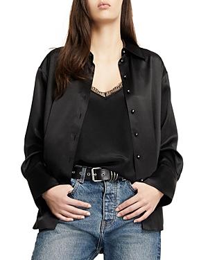 The Kooples Satin Button Front Shirt