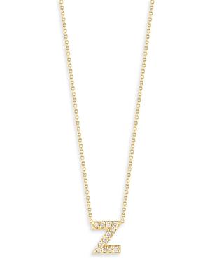 Roberto Coin 18k Yellow Gold Tiny Treasure Diamond Z Love Letter Pendant Necklace, 16-18