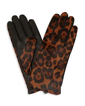 Hobbs London Emma Leopard Print Leather Gloves