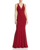 Bariano Gem Racerback Crepe Gown