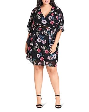 City Chic Plus Lily Belted Floral Dress