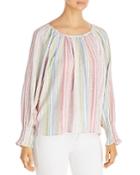 Tommy Bahama Striped Smocked Sleeve Top