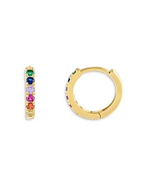 Adinas Jewels Mini Rainbow Huggie Earrings