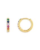 Adinas Jewels Mini Rainbow Huggie Earrings