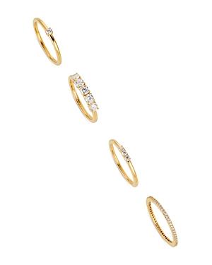 Nadri Love All Cubic Zirconia Stack Rings In 18k Gold Plated, Set Of 4