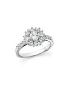 Diamond Halo Engagement Ring In 14k White Gold, 1.30 Ct. T.w. - 100% Exclusive