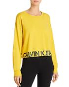 Calvin Klein Performance Logo Raw-edge Sweatshirt
