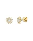 Moon & Meadow 14k Yellow Gold Diamond Starburst Stud Earrings - 100% Exclusive