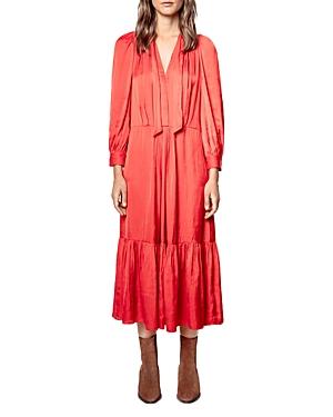 Zadig & Voltaire Roland Tie Neck Satin Dress