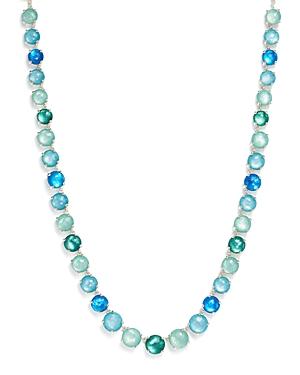 Ippolita Rock Candy Mother-of-pearl And Clear Quartz Doublet Tennis Necklace In Blue Star, 16