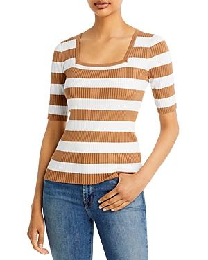 T Tahari Striped Rib Knit Sweater