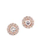 Bloomingdale's Champagne Diamond Halo Stud Earrings In 14k Rose Gold - 100% Exclusive