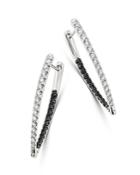 Bloomingdale's Black & White Diamond Inside-out Hoop Earrings In 14k White Gold, 0.75 Ct. T.w. - 100% Exclusive