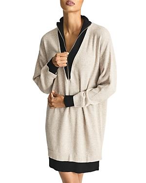 Reiss Marci Half Zip Colorblock Sweater Dress