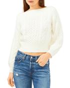1.state Boat Neck Cable Knit Sweater