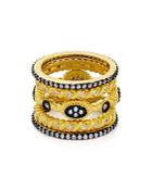 Freida Rothman Gilded Cable Rings, Set Of 5