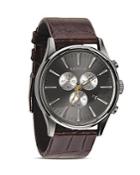 Nixon The Sentry Chrono Alligator-embossed Leather Strap Watch, 42mm