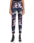 7 For All Mankind Floral Print Skinny Ankle Jeans