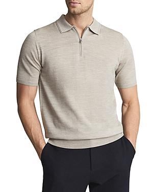 Reiss Maxwell Merino Wool Zip Polo Shirt