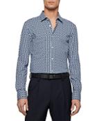 Boss Ronni F Geo Print Slim Fit Button Down Shirt