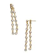 Baublebar Leia Cubic Zirconia Double Row Linear Drop Earrings In 18k Gold Plated Sterling Silver