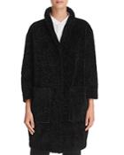 Donna Karan Curly Faux Fur Cocoon Coat