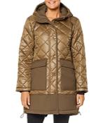 Sanctuary Quilted Mixed Media Hooded Jacket