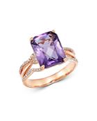 Bloomingdale's Amethyst & Diamond Ring In 14k Rose Gold - 100% Exclusive