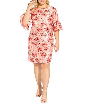 Adrianna Papell Plus Printed Faille Shift Dress