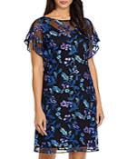 Adrianna Papell Floral Vine Embroidered Shift Dress