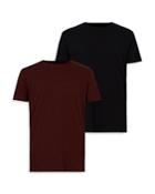Allsaints Figure Cotton Solid Tees, Pack Of 2