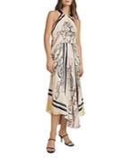 Reiss Grace Scarf Print Halter Dress