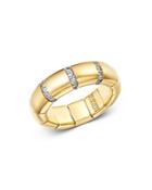 Roberto Demeglio 18k Yellow Gold Pura Gold Collection Stretch Ring With Diamond Bars