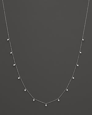 Diamond Station Necklace In 14k White Gold, .50 Ct. T.w.