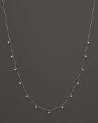 Diamond Station Necklace In 14k White Gold, .50 Ct. T.w.