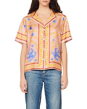 Sandro Athea Silk Printed Shirt