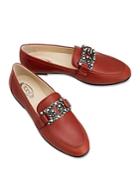 Tod's Women's Kate Embellished Almond Toe Leather Loafers
