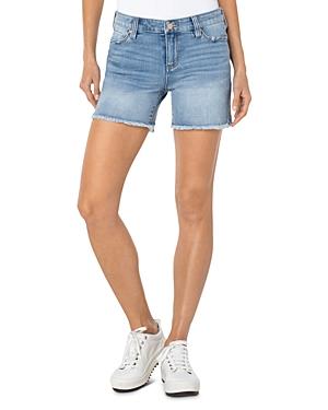 Liverpool Los Angeles Vickie Frayed Hem Denim Shorts In Watts