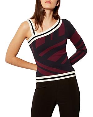 Karen Millen Single-sleeve Striped Top